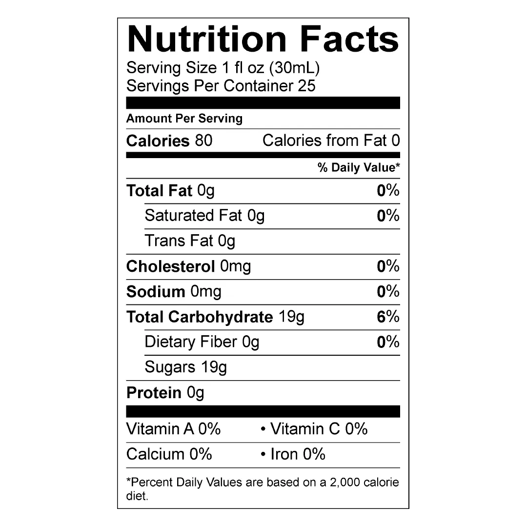 Nutrition Facts panel for Stirling Lemon Meringue