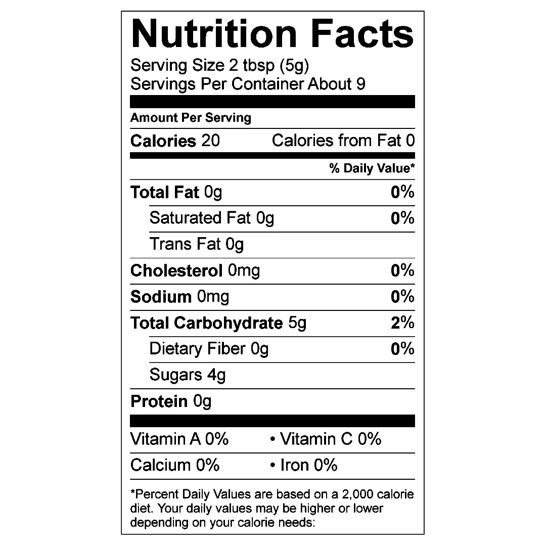 Nutrition Facts panel for Stirling Mini Marshmallow